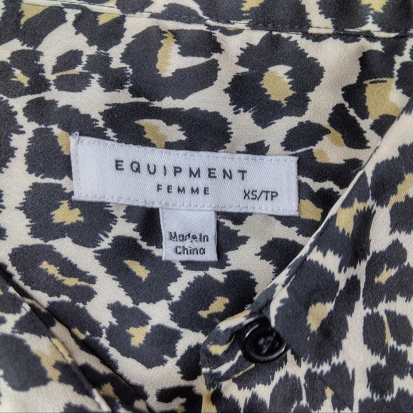 Equipment Reese Leopard Print Button Down Shirt Size XS - Picture 10 of 15